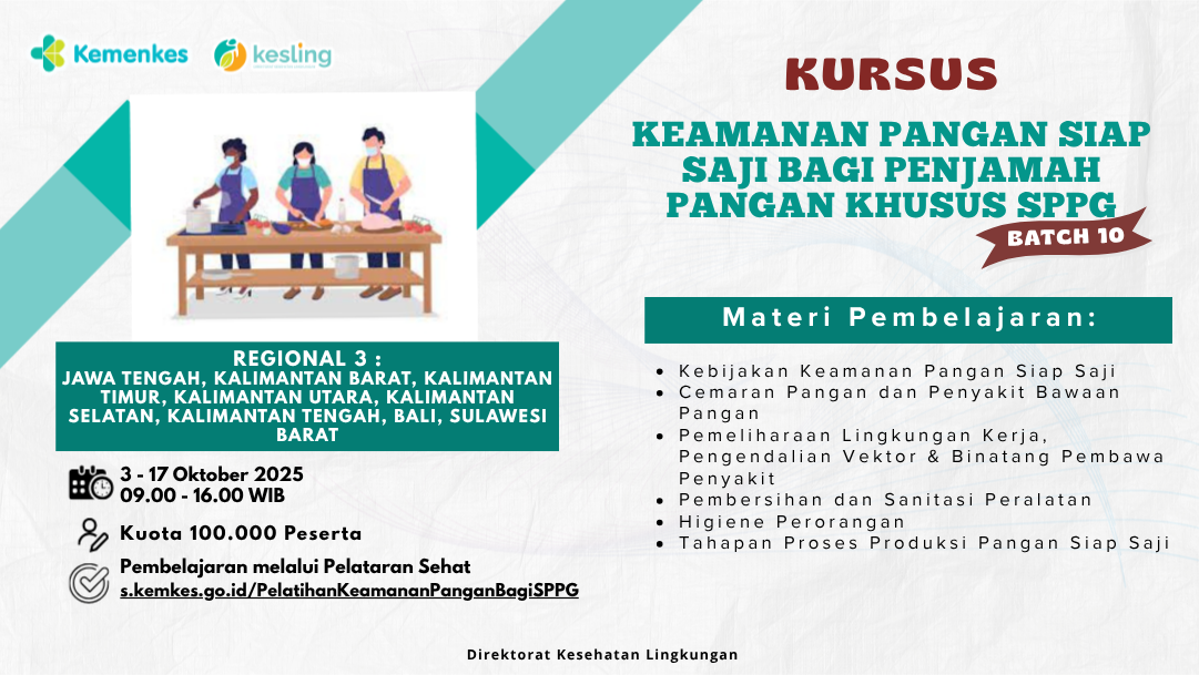 Kursus Keamanan Pangan Siap Saji bagi Penjamah Pangan Khusus SPPG Angkatan 10
