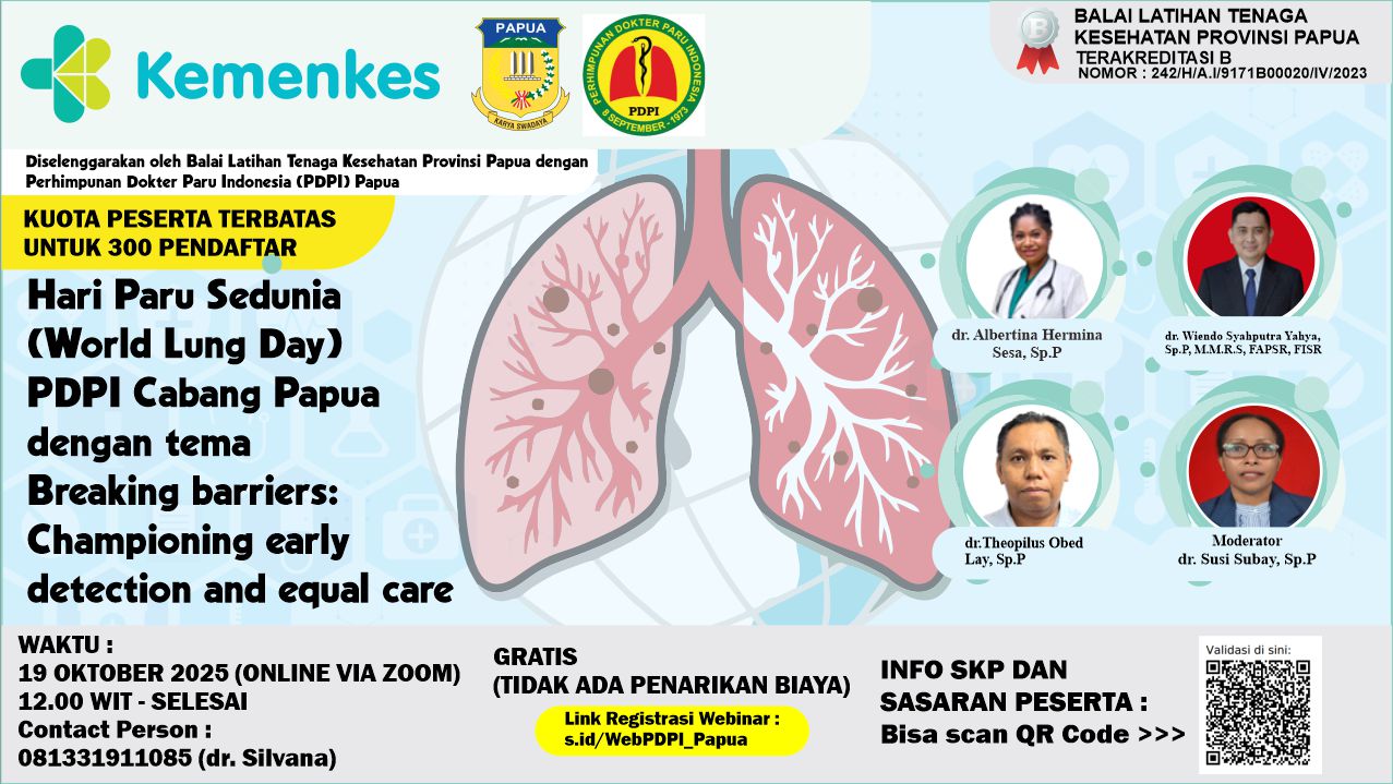 Hari Paru Sedunia (World Lung Day) PDPI Cabang Papua dengan tema Breaking barriers: Championing early detection and equal care Angkatan 1