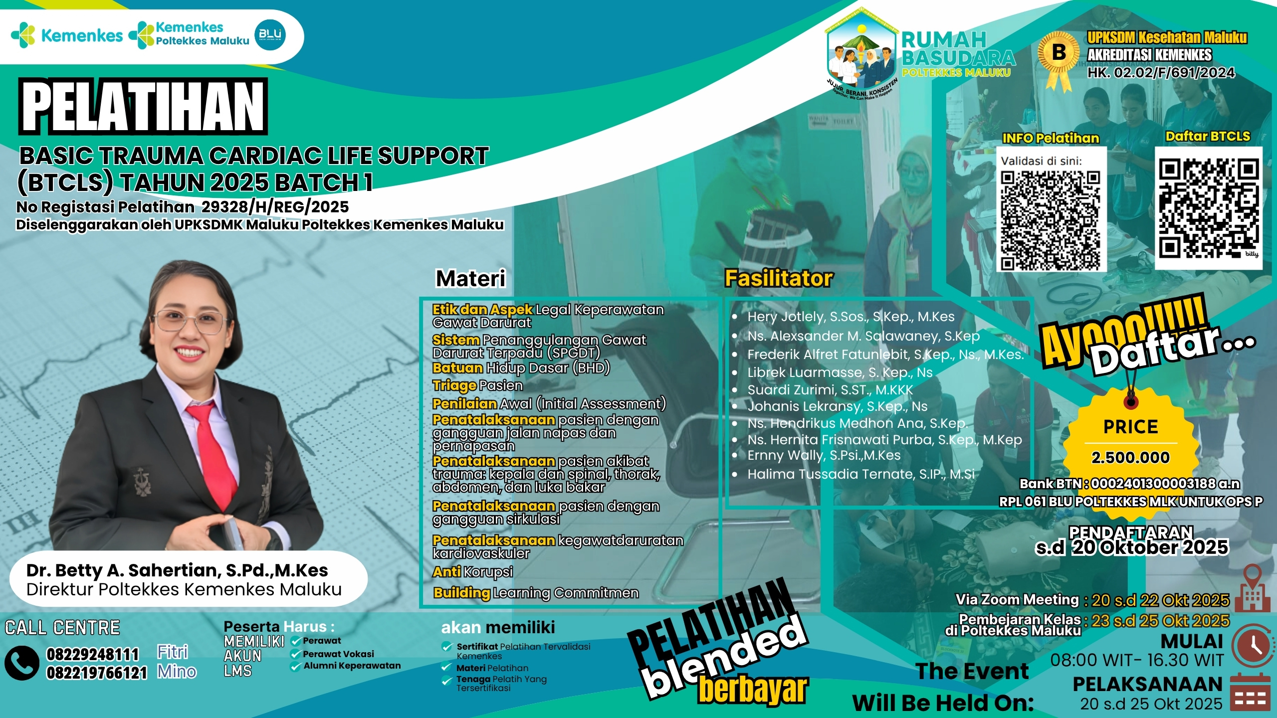 Pelatihan Basic Trauma Cardiac Life Support (BTCLS) Angkatan 1