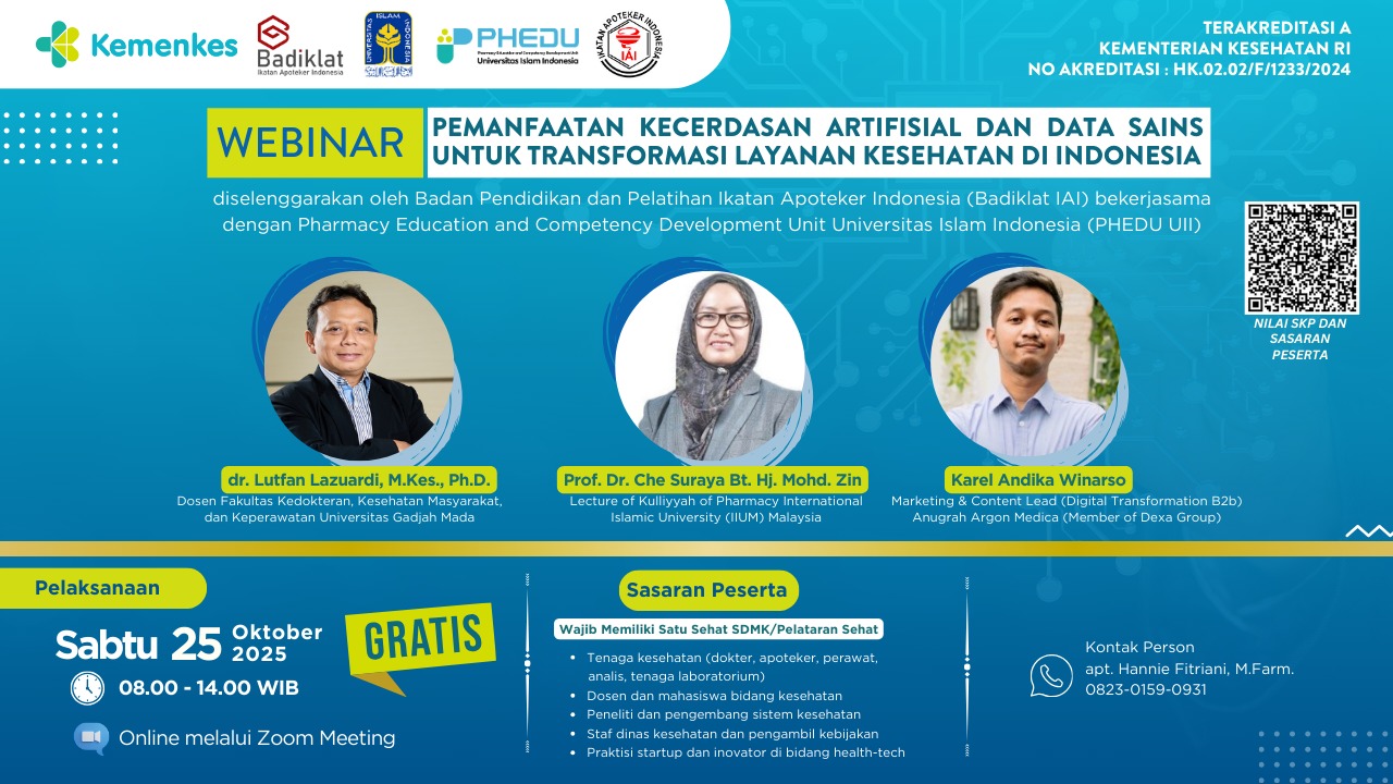 Webinar Pemanfaatan Kecerdasan Artifisial dan Data Sains untuk Transformasi Layanan Kesehatan Angkatan 1