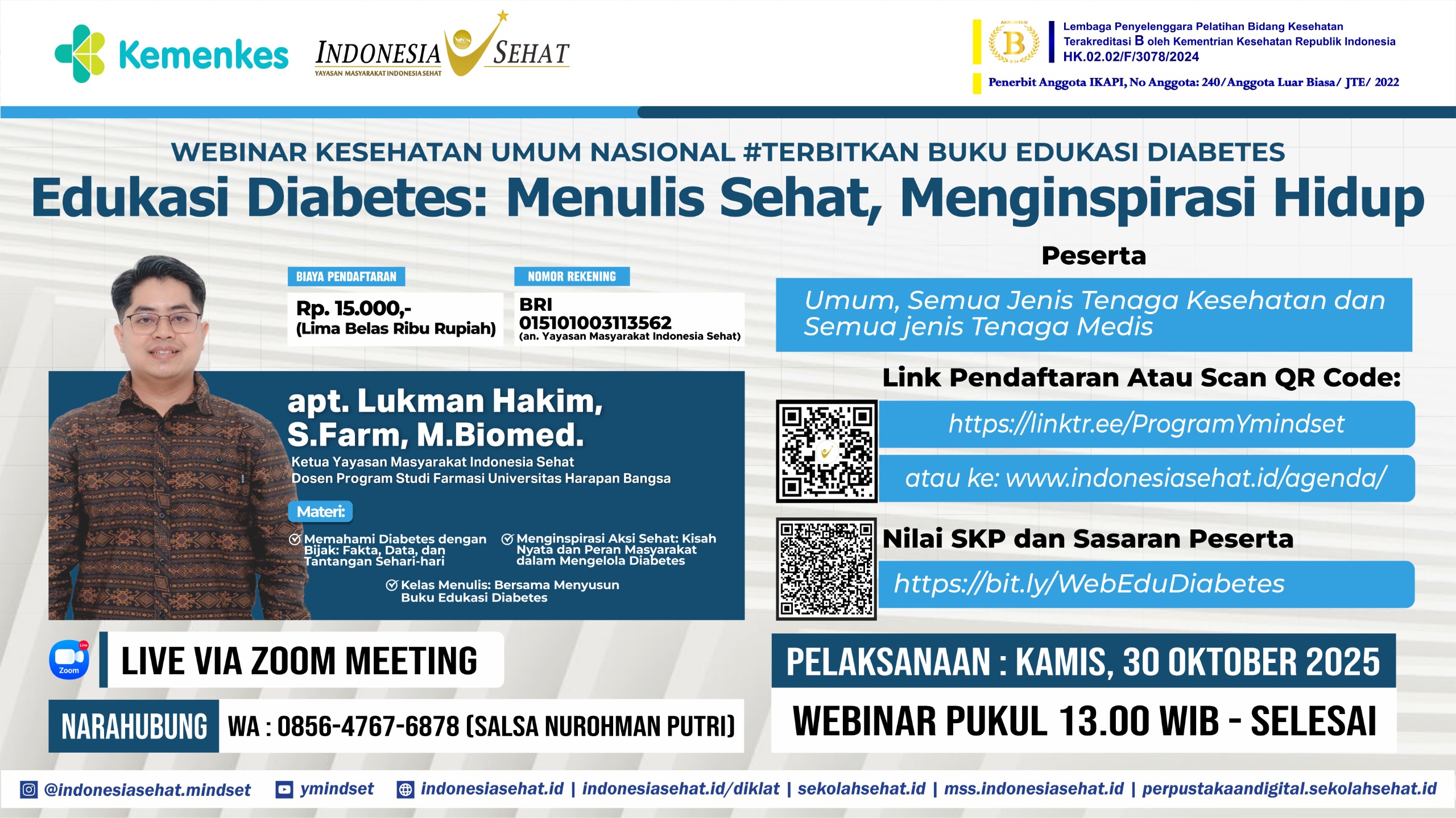 Edukasi Diabetes: Menulis Sehat, Menginspirasi Hidup Angkatan 1