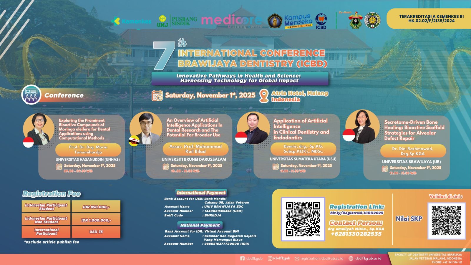 International Conference Brawijaya Dentistry (ICBD)-1: Innovative Pathways in Health and Science & Harnessing Technology for Global Impact  Angkatan 1