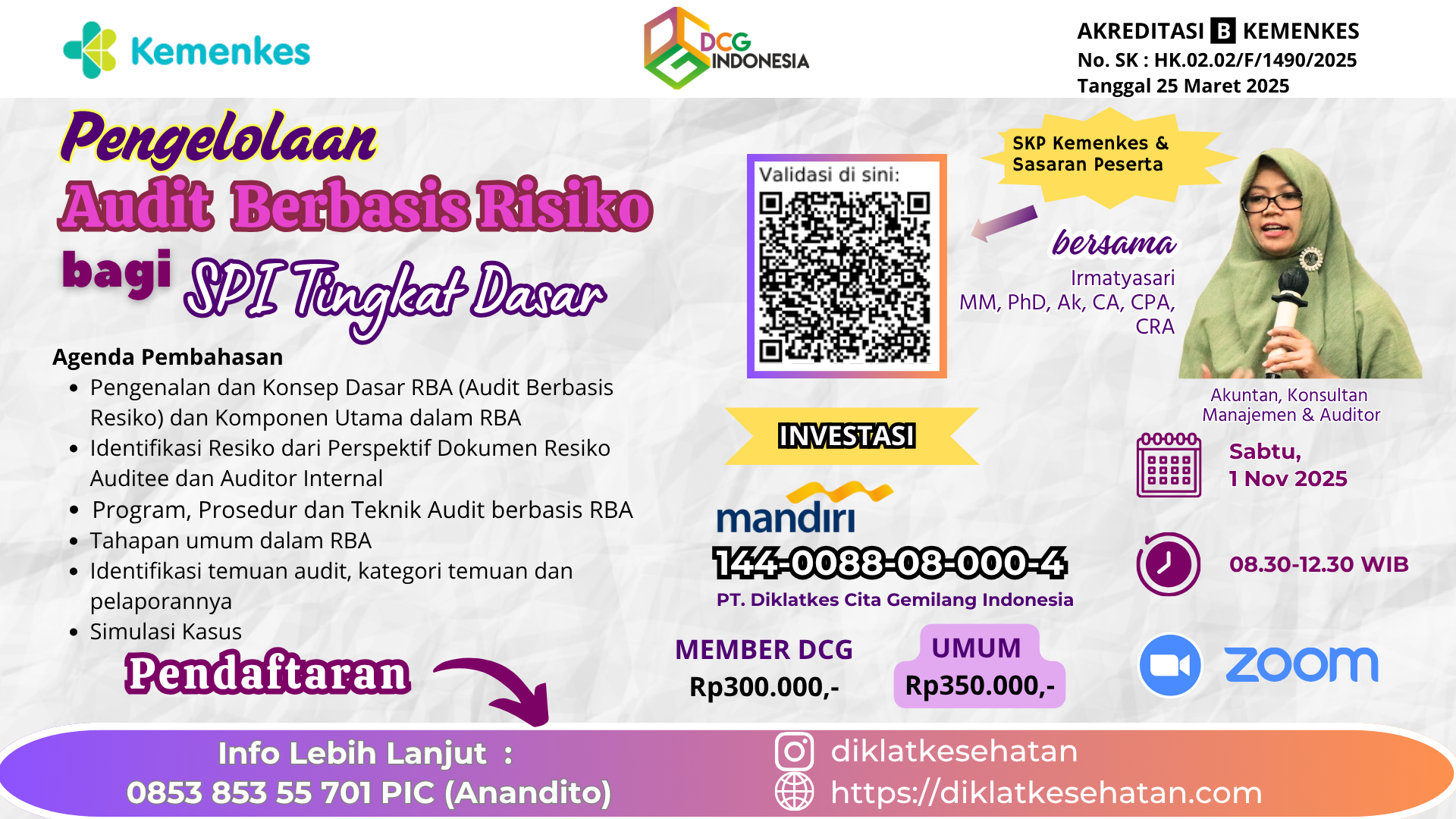PENGELOLAAN RISK BASED AUDIT UNTUK SPI TINGKAT DASAR Angkatan 1