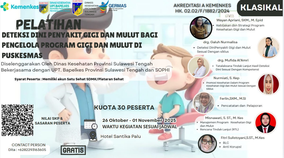 Deteksi Dini Penyakit Gigi dan Mulut Bagi pengelola Program Kesehatan Gigi dan Mulut di Puskesmas Angkatan 1