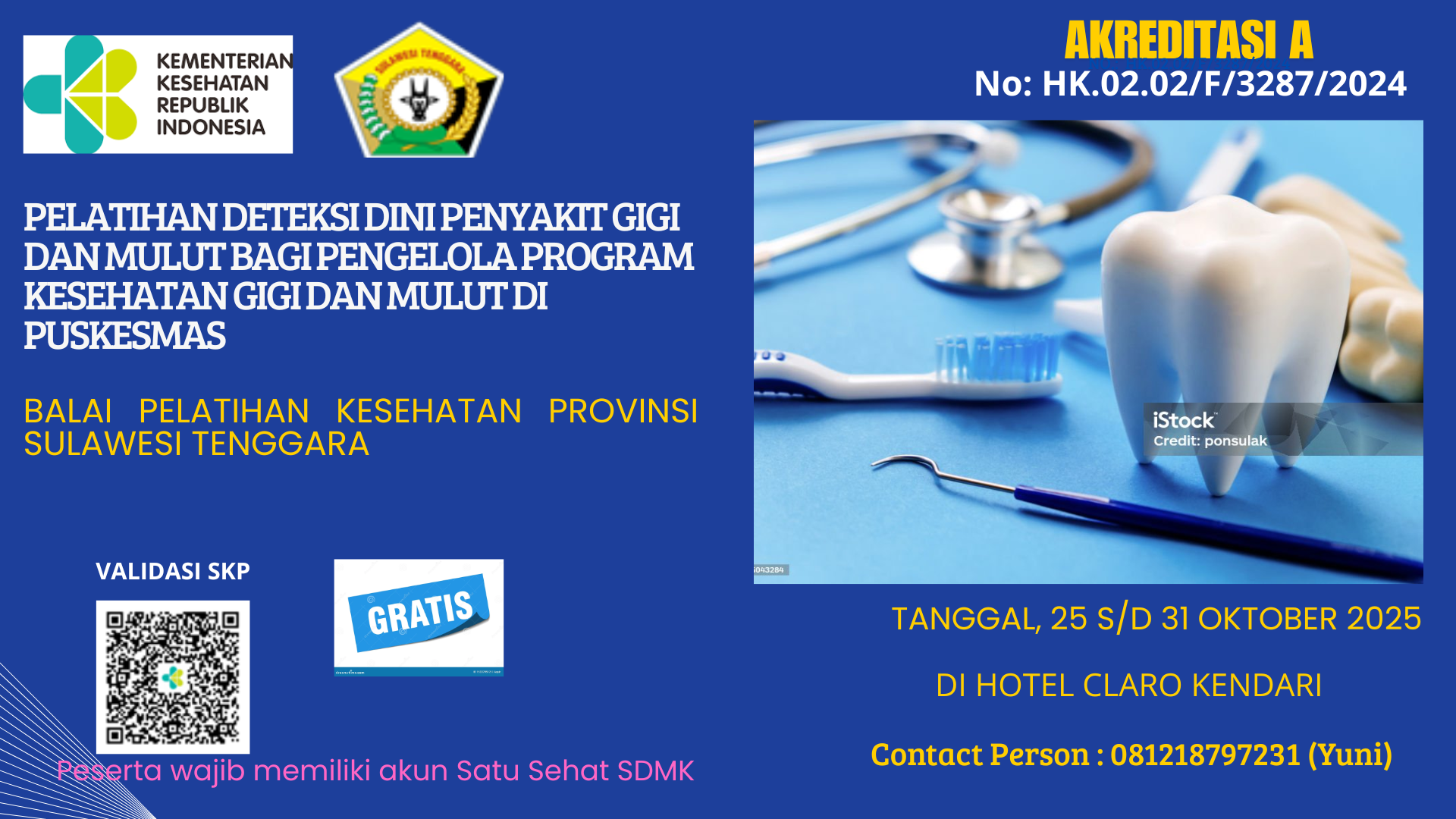 Deteksi Dini Penyakit Gigi dan Mulut Bagi pengelola Program Kesehatan Gigi dan Mulut di Puskesmas Angkatan 1