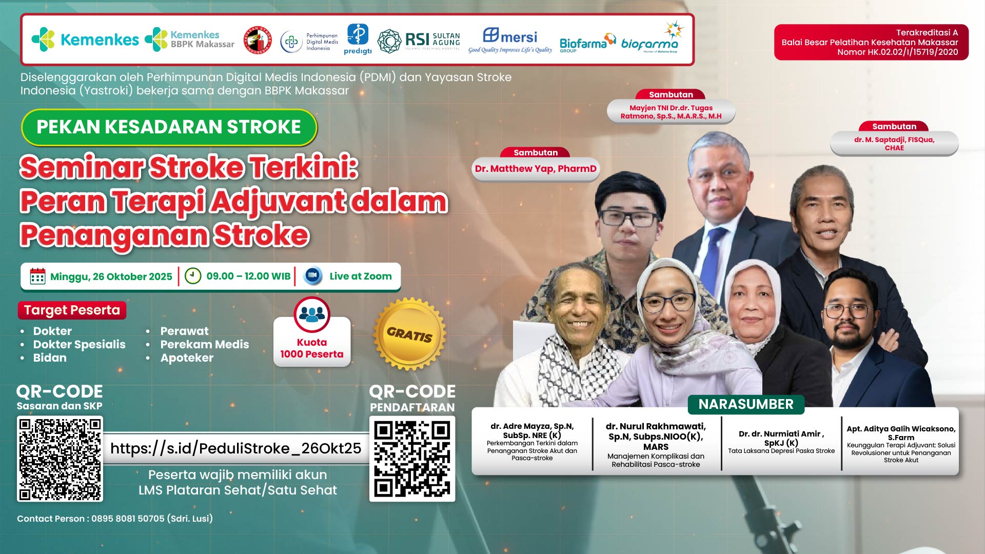 Webinar Stroke Terkini: Peran Terapi Adjuvant dalam Penanganan Stroke Kerjasama Perhimpunan Digital Medis Indonesia (PDMI) Angkatan 1