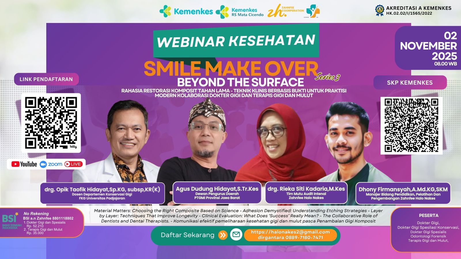 Beyond The Surface: Rahasia Restorasi Komposit Tahan Lama - Teknik Klinis Berbasis Bukti untuk Praktisi Modern, Kolaborasi Dokter Gigi dan Terapis Gigi dan Mulut (Smile Make Over Series 3) Angkatan 1