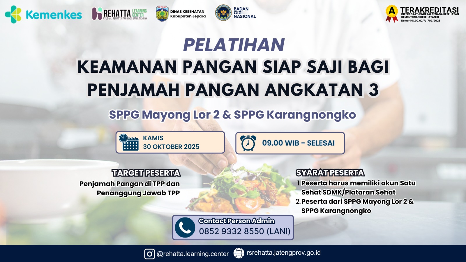 MOOC Keamanan Pangan Siap Saji Bagi Penjamah Pangan Angkatan 3