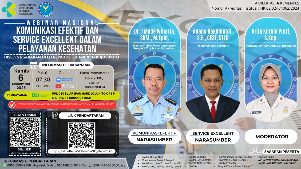 Webinar Nasional Komunikasi Efektif dan Service Excellent Dalam Pelayanan Kesehatan Angkatan 1