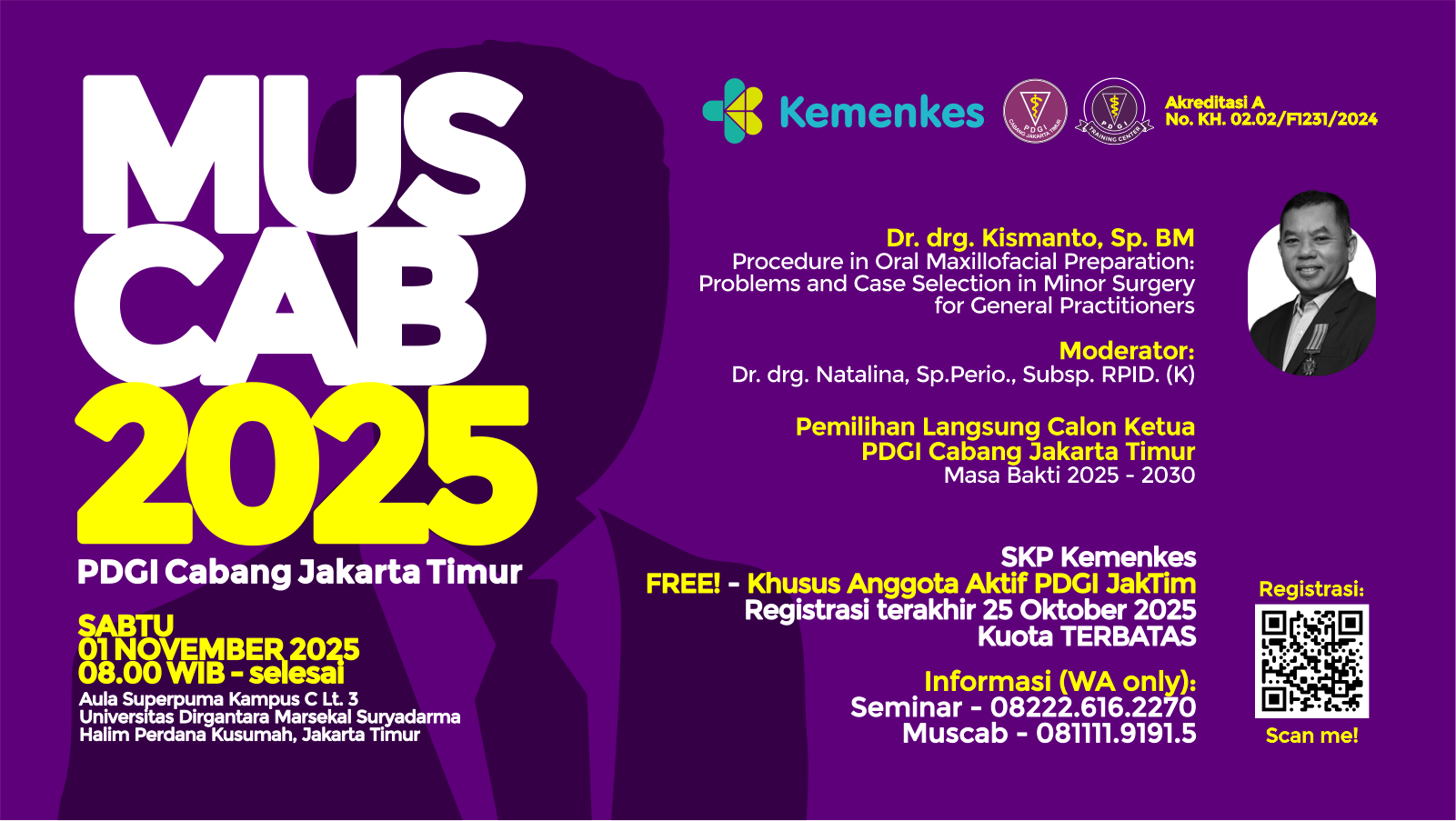 Seminar PDGI CABANG JAKARTA TIMUR TAHUN 2025 “KHUSUS ANGGOTA PDGI CABANG JAKARTA TIMUR” Angkatan 1