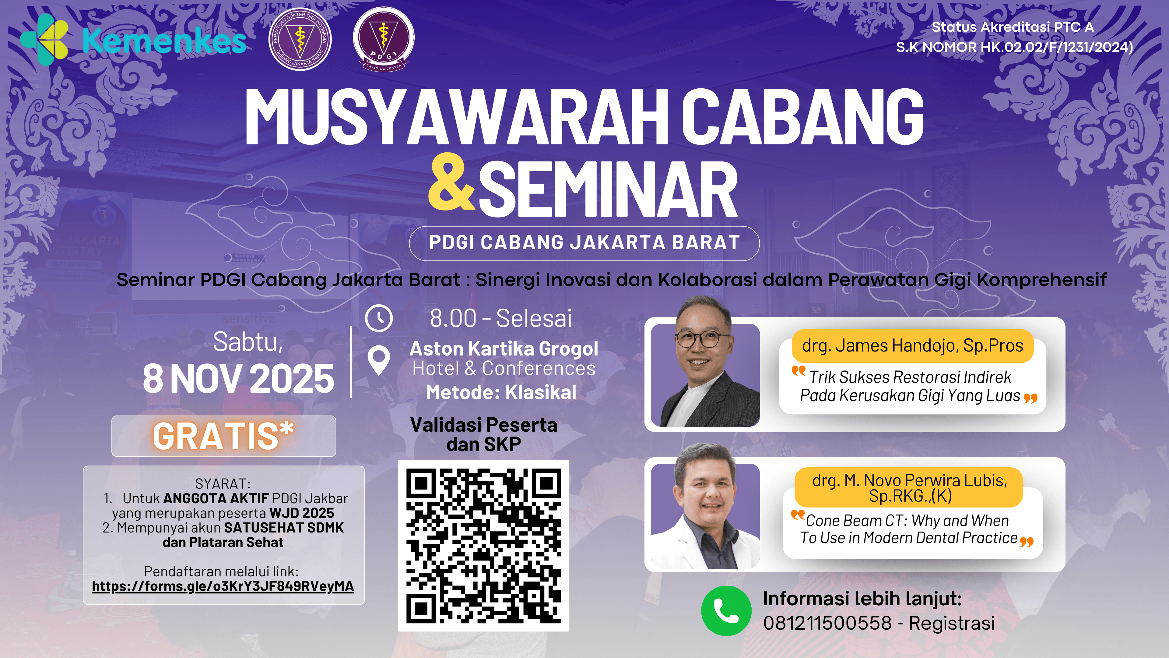 Seminar PDGI Cabang Jakarta Barat : Sinergi Inovasi dan Kolaborasi dalam Perawatan Gigi Komprehensif Angkatan 1