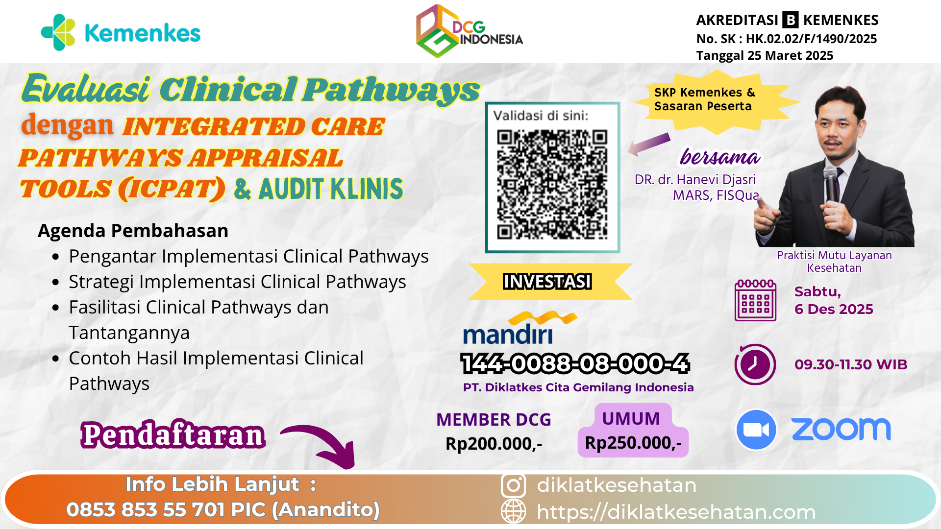 EVALUASI CLINICAL PATHWAY DENGAN INTEGRATED CARE PATHWAYS APPRAISAL TOOLS (ICPAT) DAN AUDIT KLINIS Angkatan 1