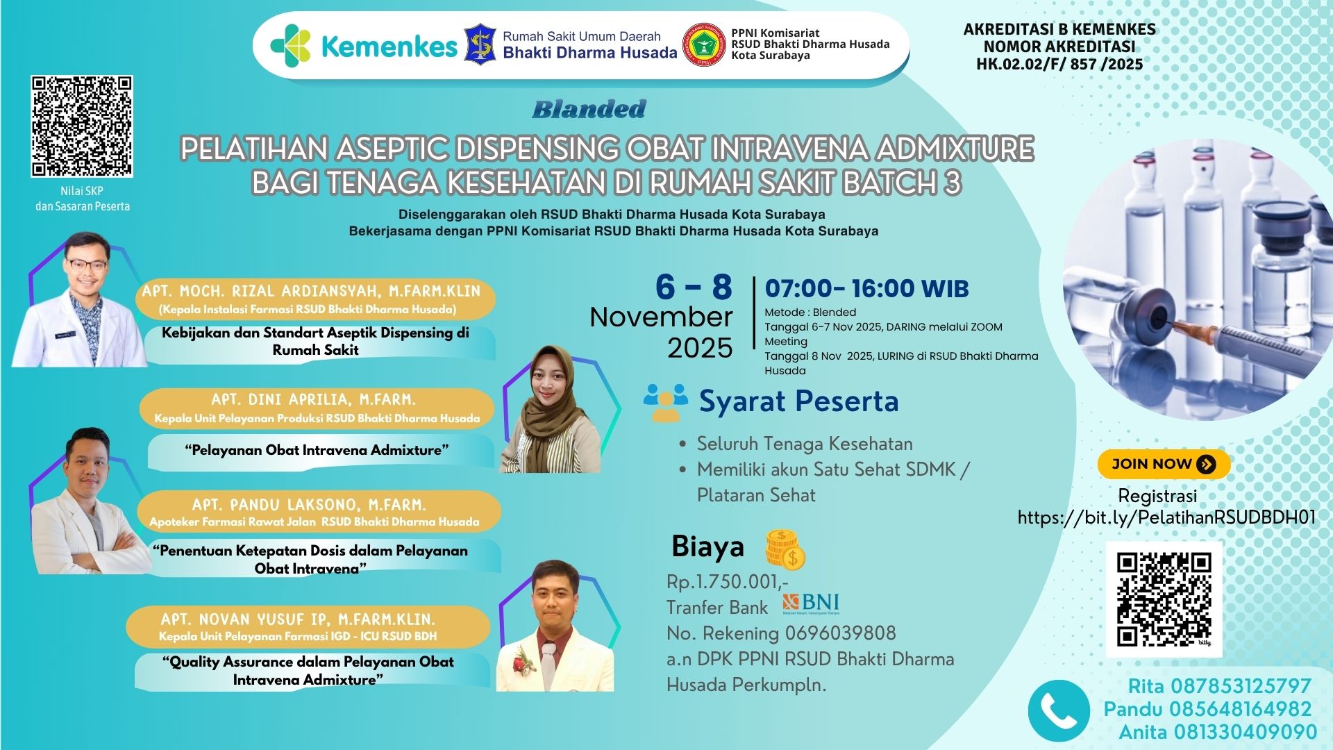 Pelatihan Aseptic Dispensing Obat Intravena Admixture bagi Tenaga Kesehatan di Rumah Sakit Angkatan 3