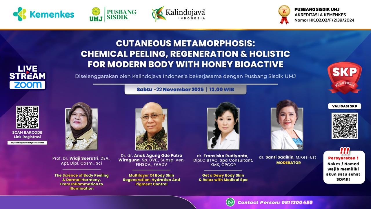WEBINAR ESTETIK NASIONAL, Cutaneous Metamorphosis: Chemical  Peeling, Regeneration & Holistic for Modern Body with Honey Bioactive Angkatan 1