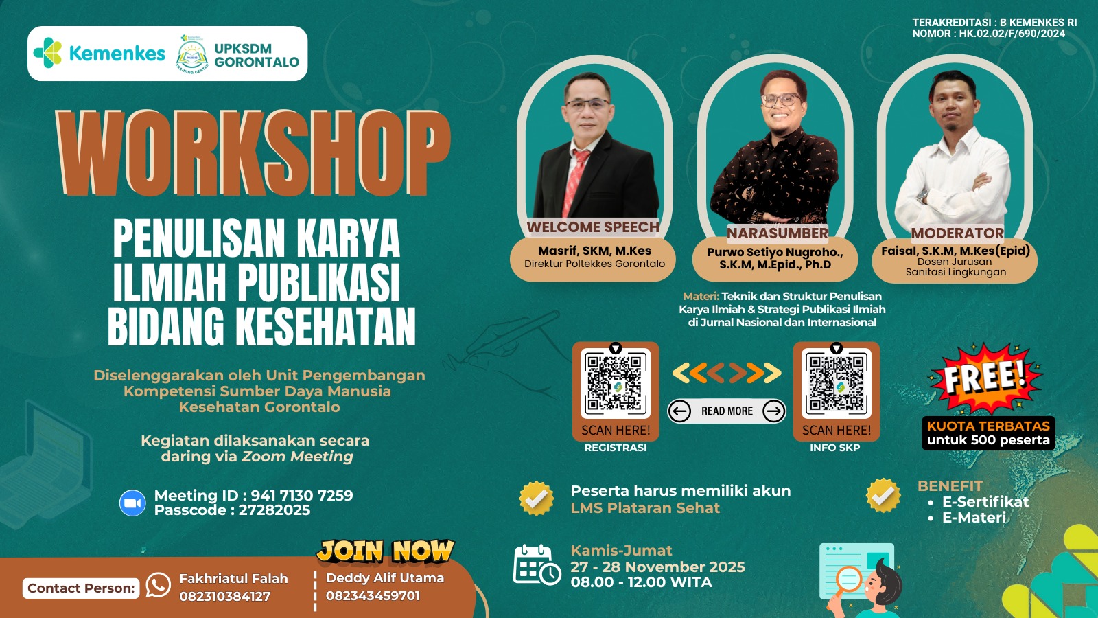 Workshop Penulisan Karya Ilmiah Publikasi Bidang Kesehatan Angkatan 1