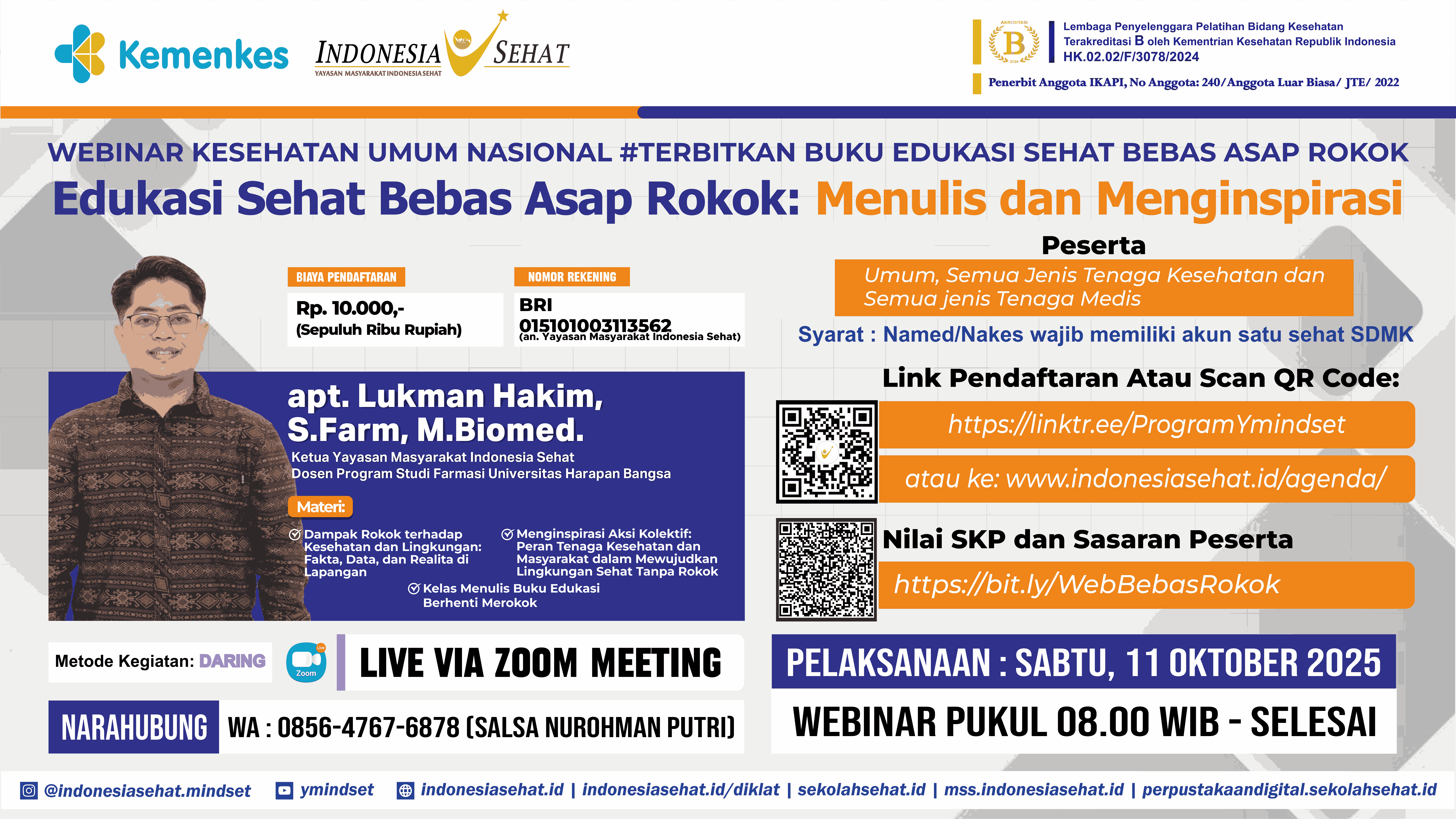Edukasi Sehat Bebas Asap Rokok: Menulis dan Menginspirasi Angkatan 1