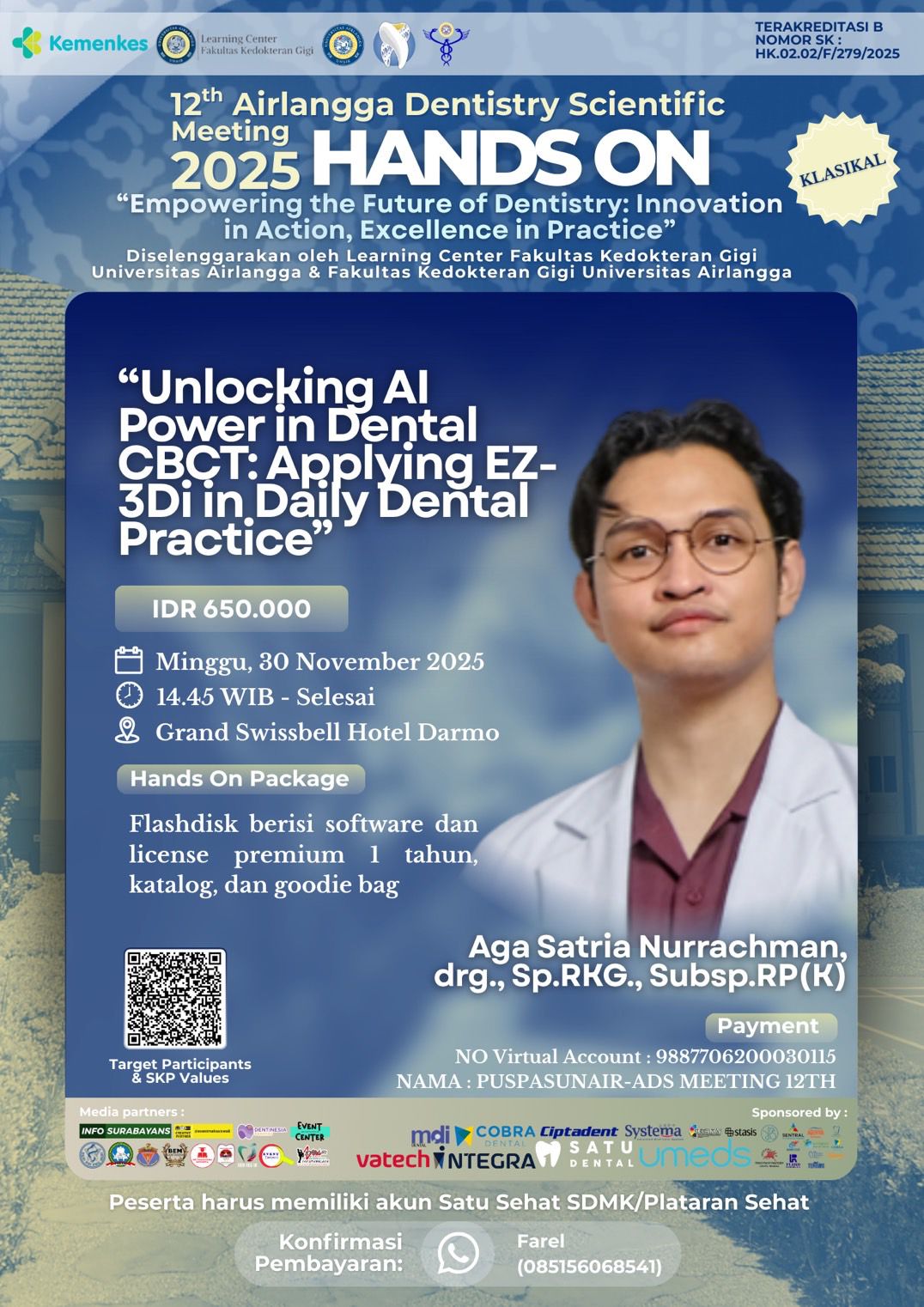 12th Airlangga Dentistry Scientific Meeting Workshop Unlocking AI Power in Dental CBCT : Applying EZ-3Di in Daily Dental Practice Angkatan 12