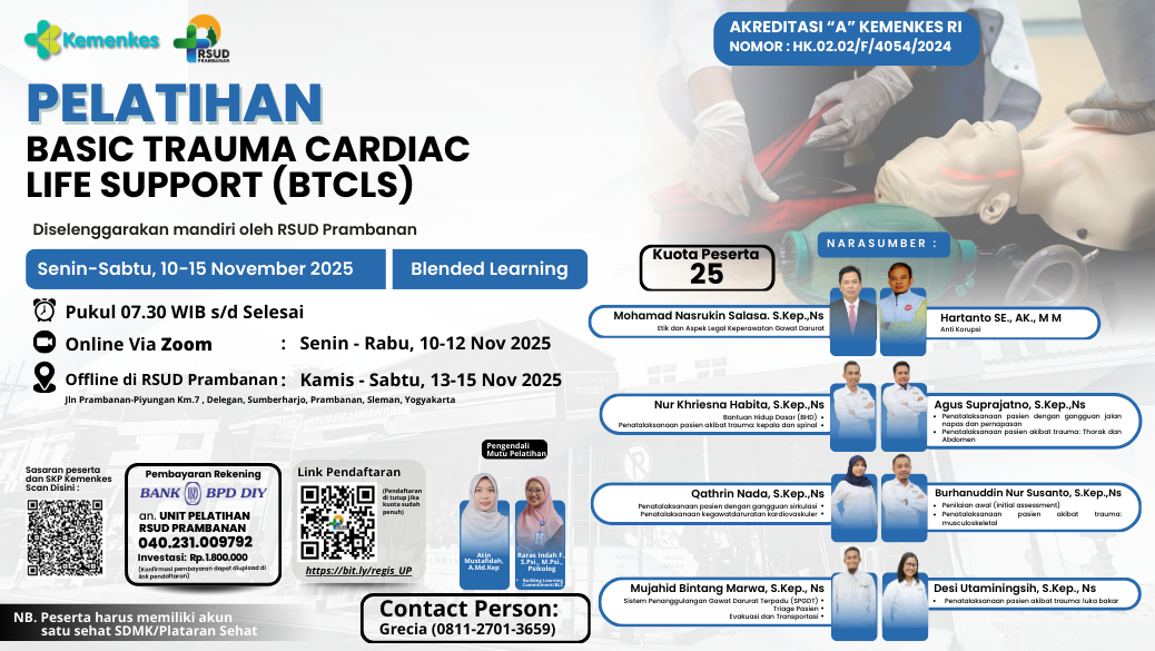 Pelatihan Basic Trauma Cardiac Life Support (BTCLS) Angkatan 1