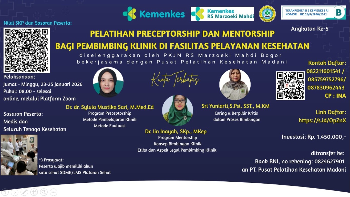 Pelatihan Preceptorship dan Mentorship bagi Pembimbing Klinik di Fasilitas Pelayanan Kesehatan Angkatan 5