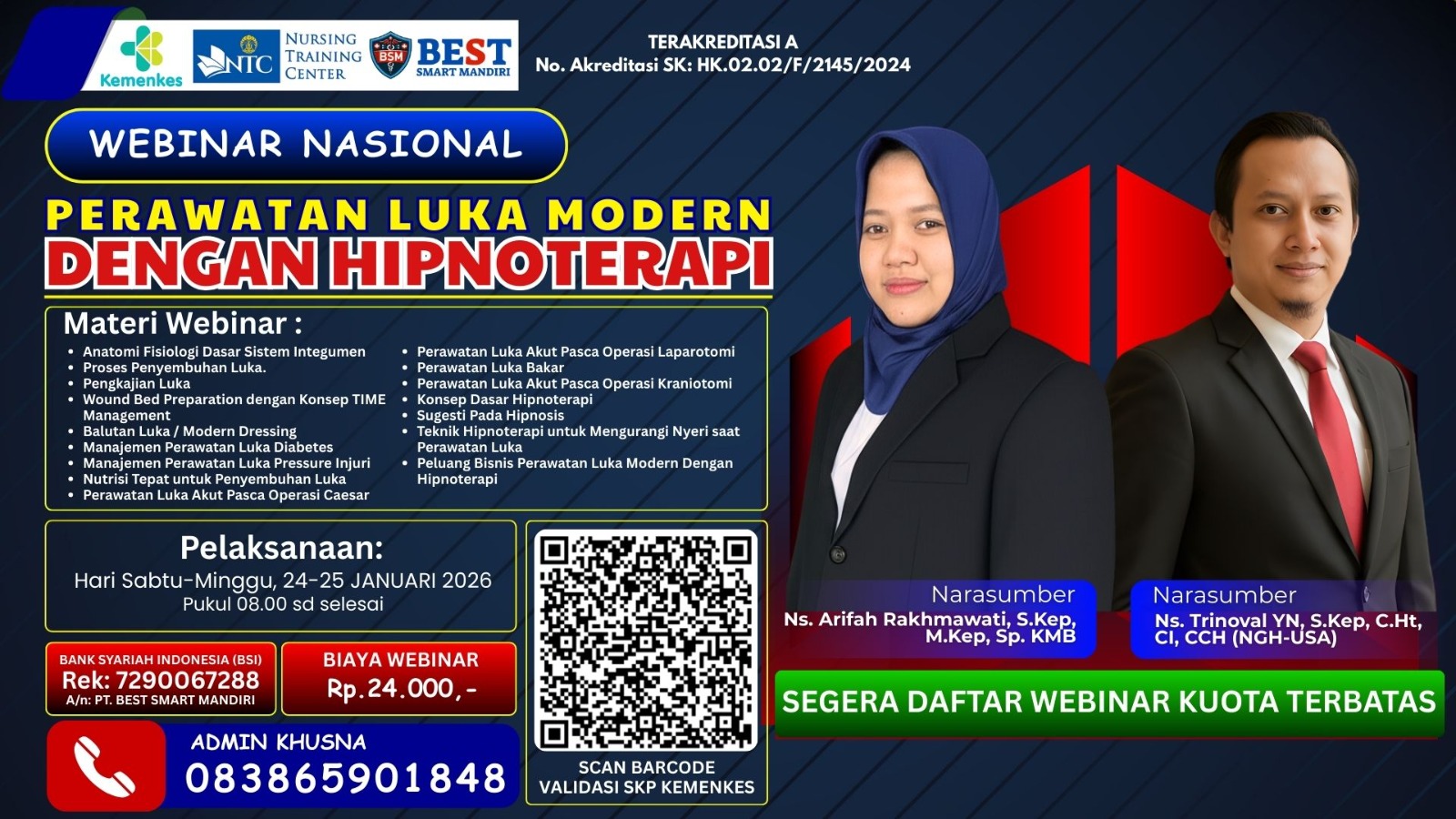Webinar Nasional "Metode Perawatan Luka Modern Dengan Hipnoterapi" Angkatan 4
