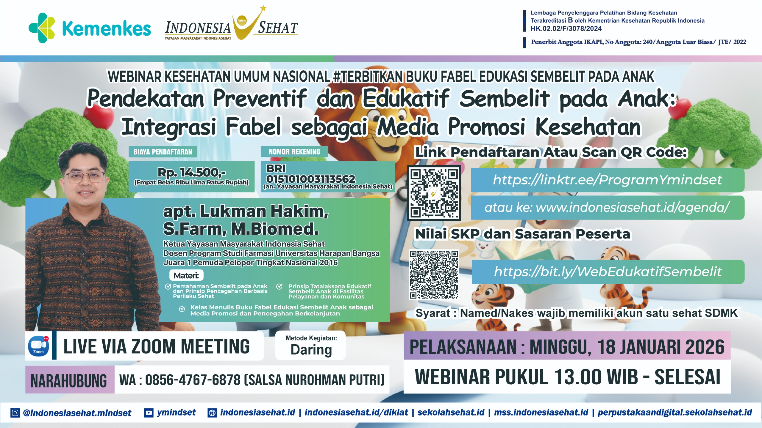 Pendekatan Preventif dan Edukatif Sembelit pada Anak: Integrasi Fabel  sebagai Media Promosi Kesehatan Angkatan 1