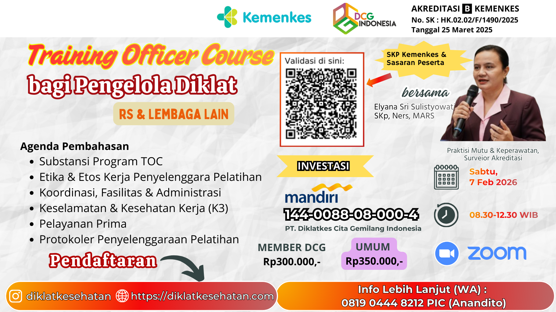 TRAINING OFFICER COURSE (TOC) BAGI PENGELOLA DIKLAT & LEMBAGA PENYELENGGARA PELATIHAN Angkatan 2