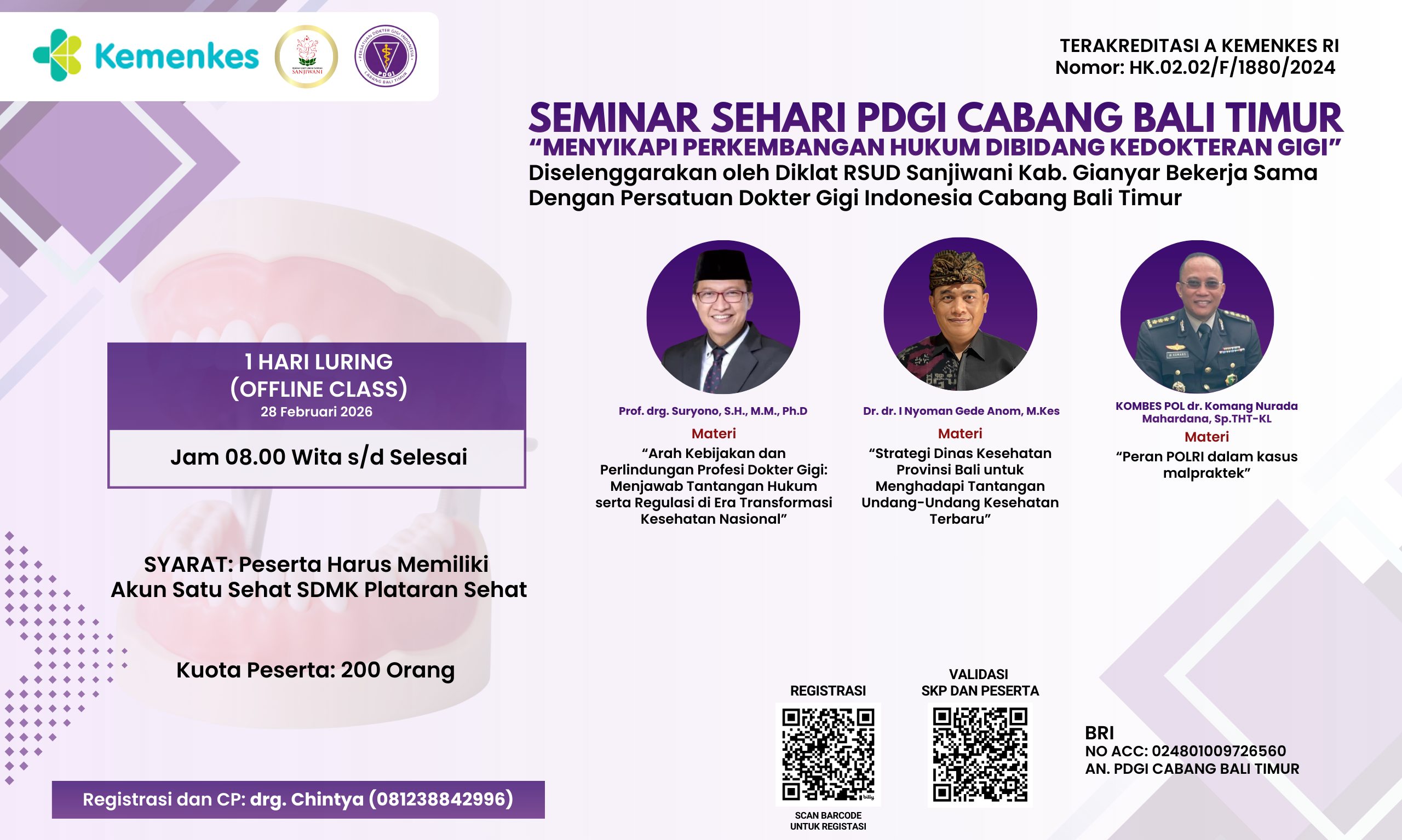 “MENYIKAPI PERKEMBANGAN HUKUM DIBIDANG KEDOKTERAN GIGI” Angkatan 1