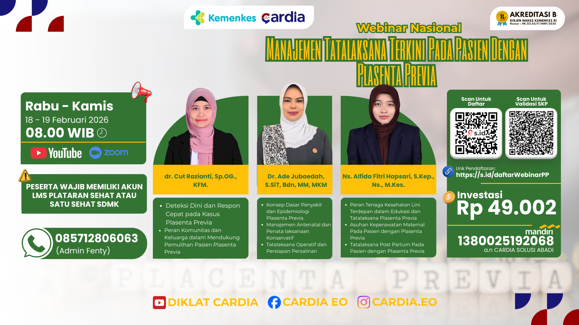 Manajemen Tatalaksana Terkini pada Pasien dengan Plasenta Previa Angkatan 1