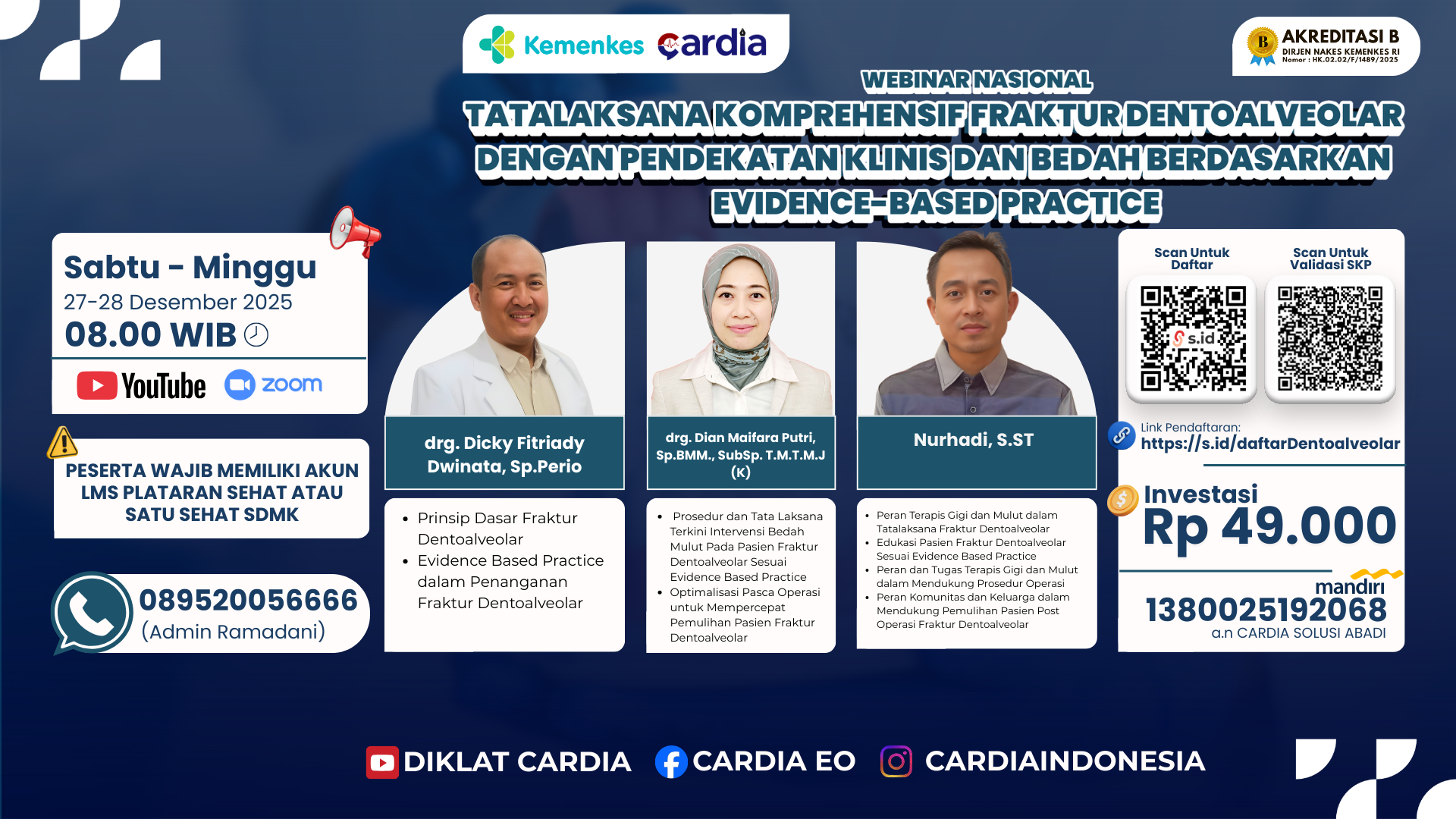 TATALAKSANA KOMPREHENSIF FRAKTUR DENTOALVEOLAR DENGAN PENDEKATAN KLINIS DAN BEDAH BERDASARKAN EVIDENCE-BASED PRACTICE Angkatan 1