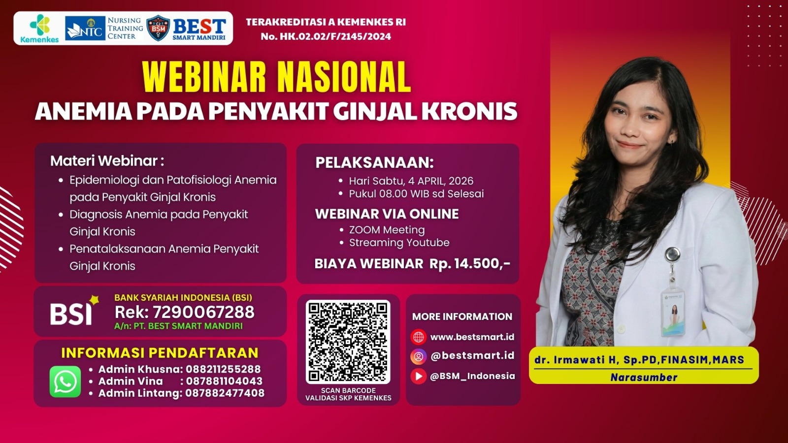 Webinar Nasional Anemia Pada Penyakit Ginjal Kronis Angkatan 1