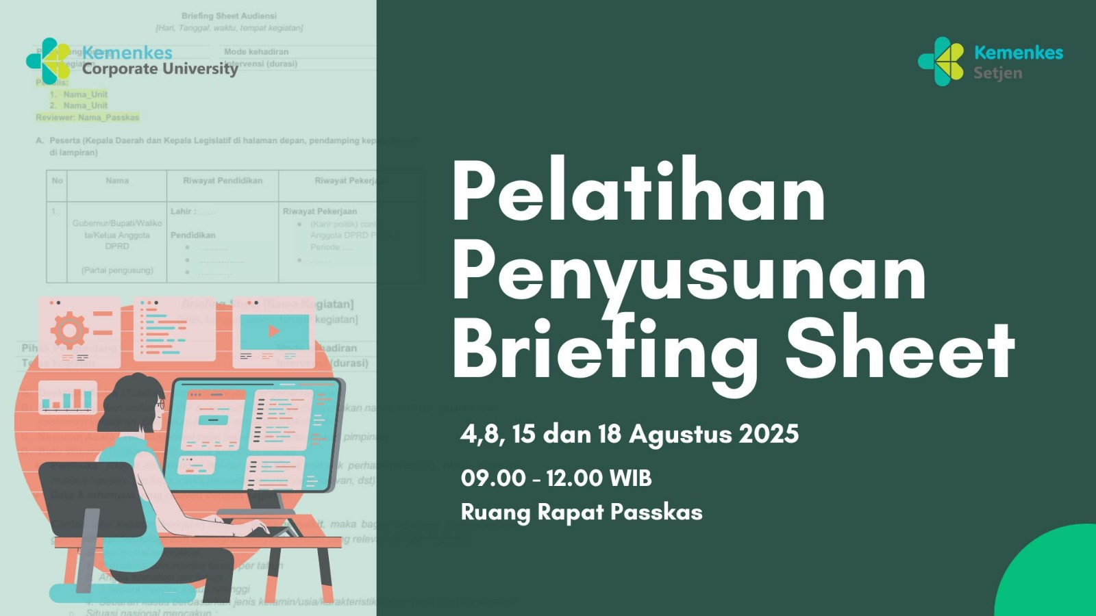 Pelatihan Penyusunan Briefing Sheet Untuk Tim Kerja Pusat Sistem Dan Strategi Kesehatan Batch 2